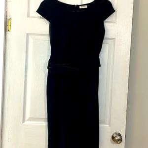 Calvin Klein black cap sleeve zipper sheath dress size 10
